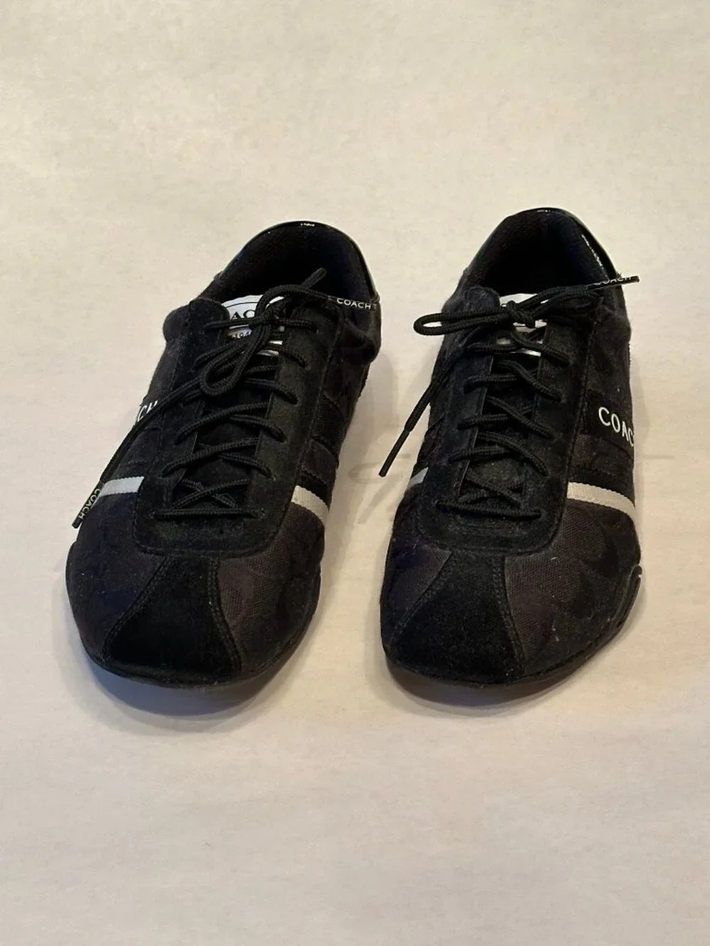 Coach 'Jane' Black Signature C Jacquard Suede Low Top Sneakers Size 8 1/2 NEW